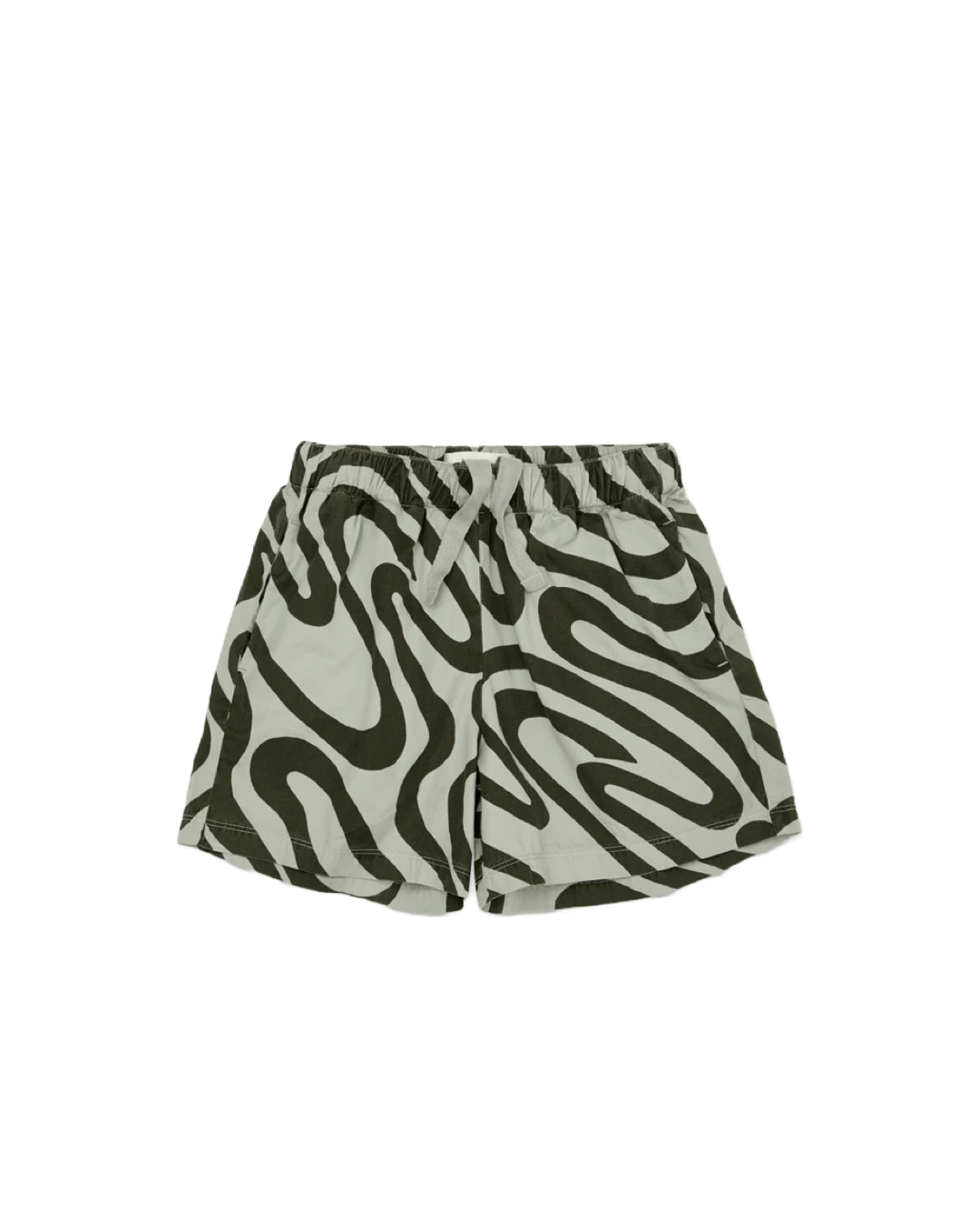 main story / woven short aqua gray