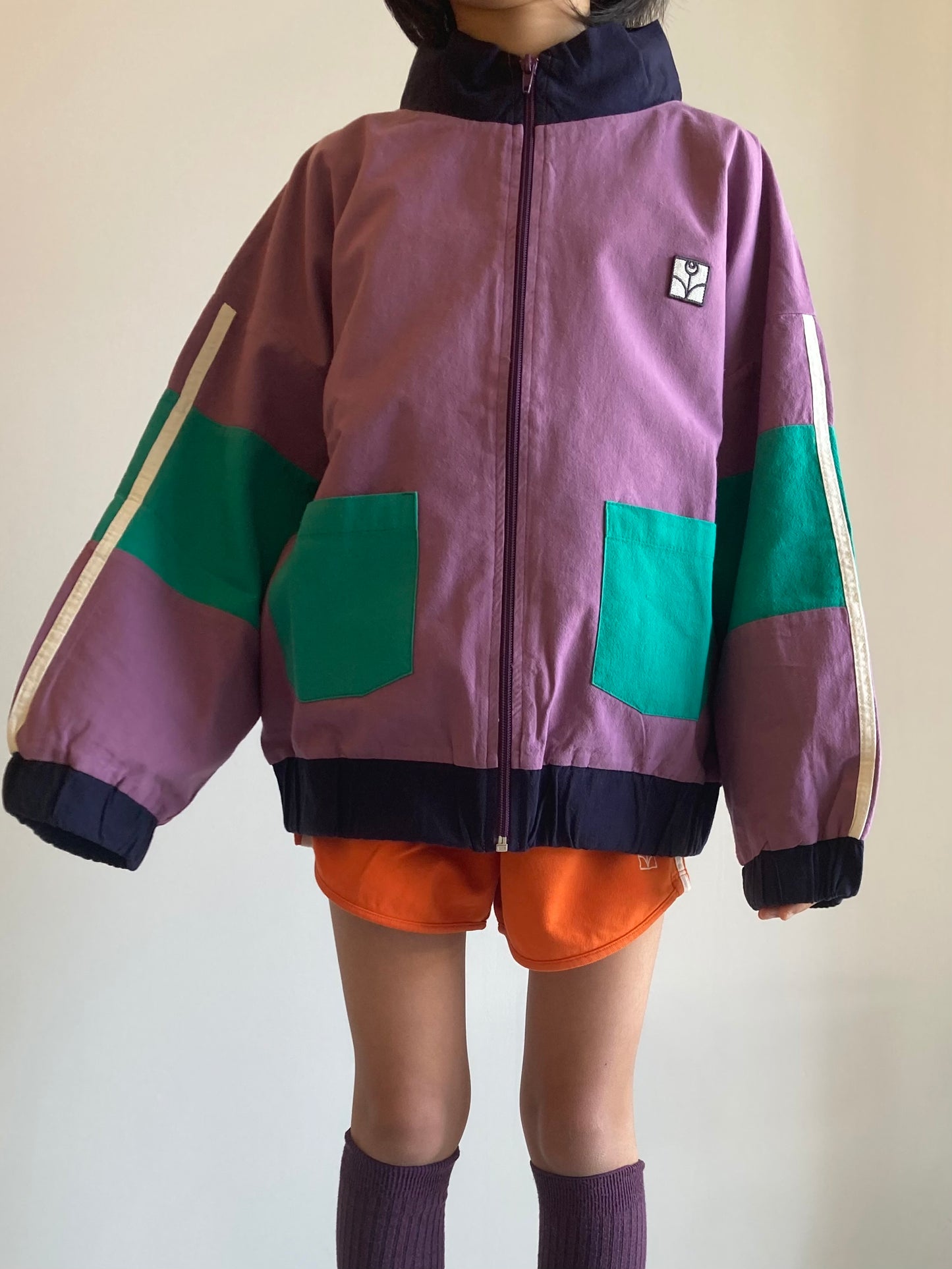 the campamento / purple color block kids jacket