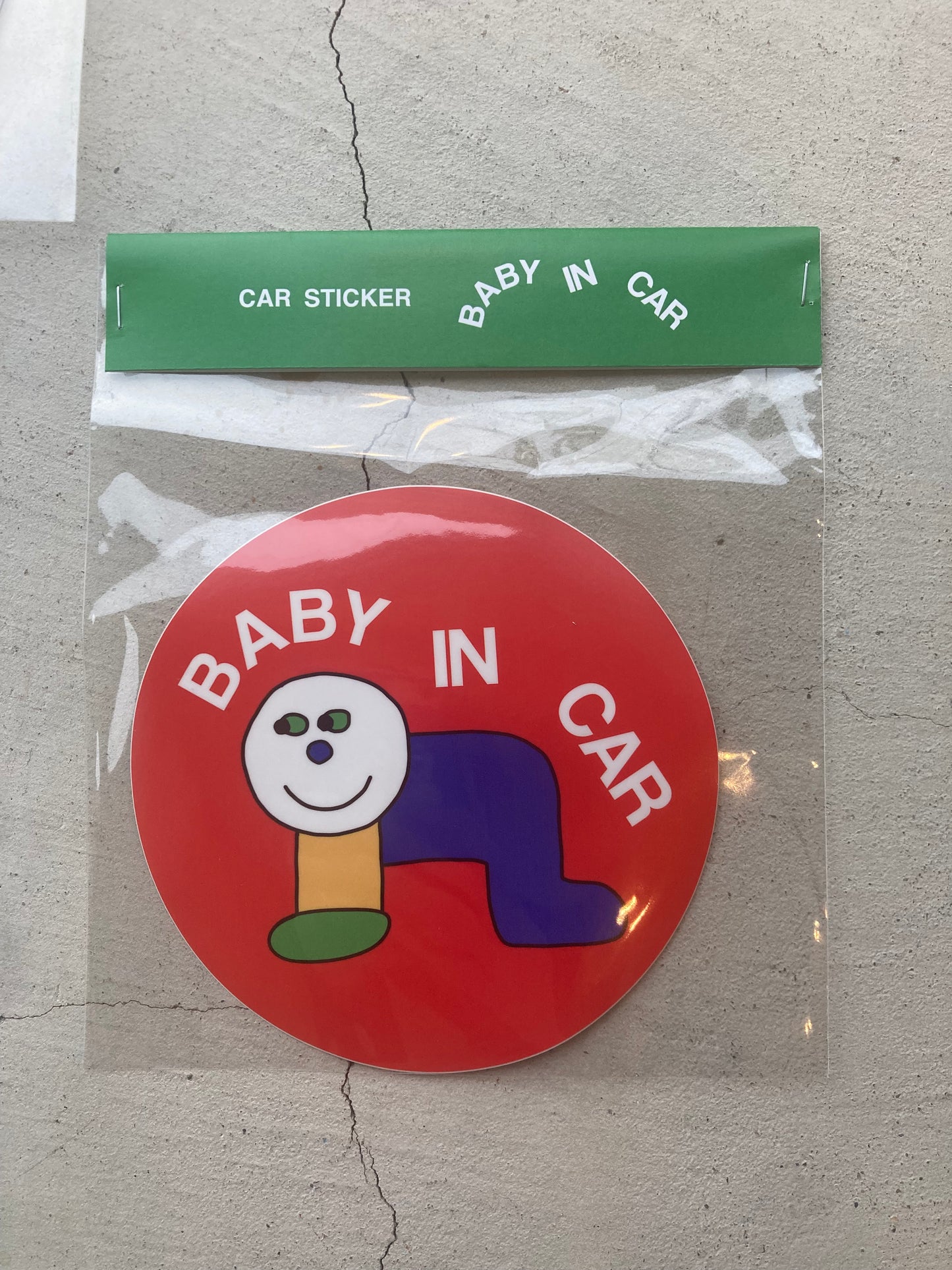 car sticker / baby in car / blue&red