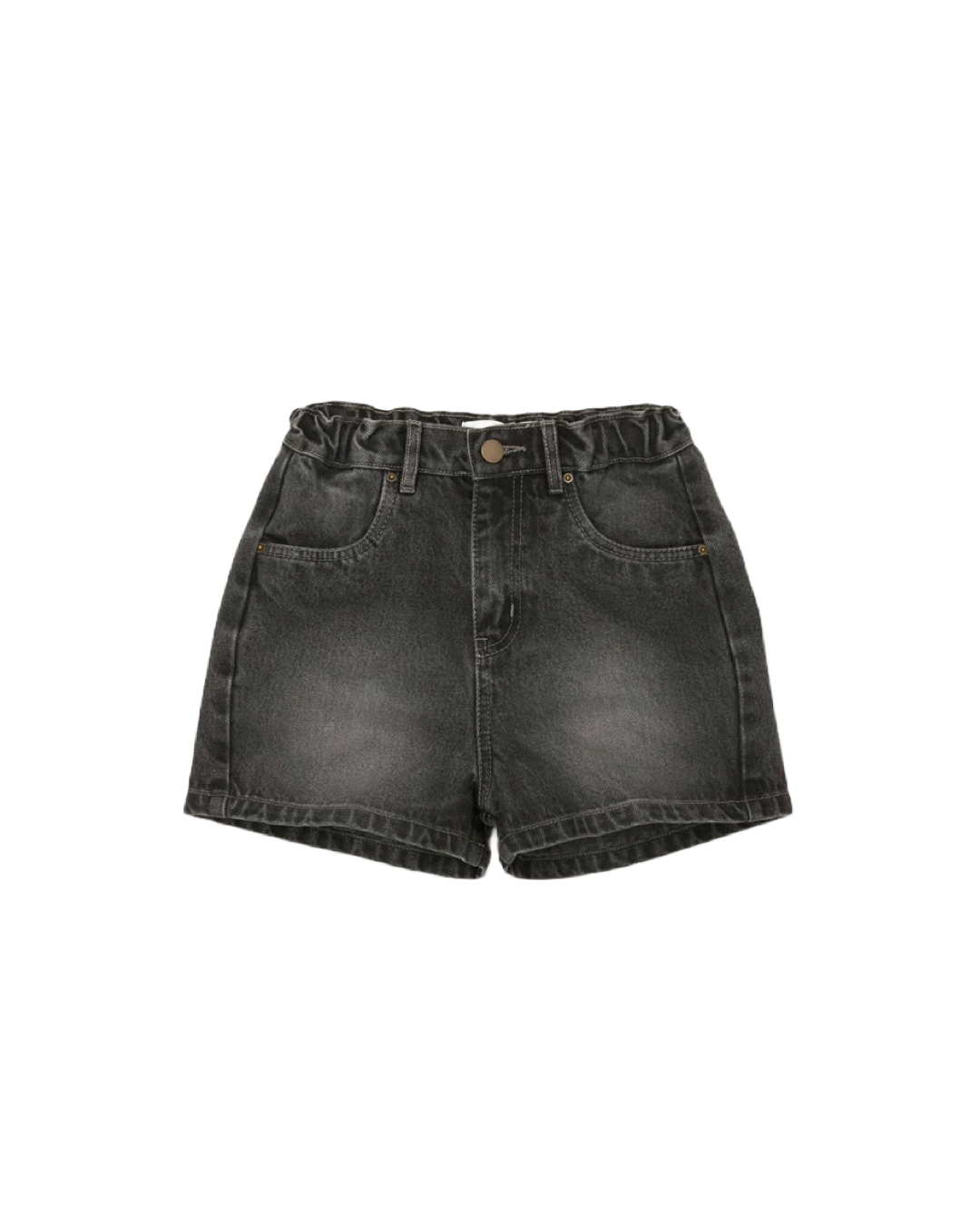 main story / denim short faded black