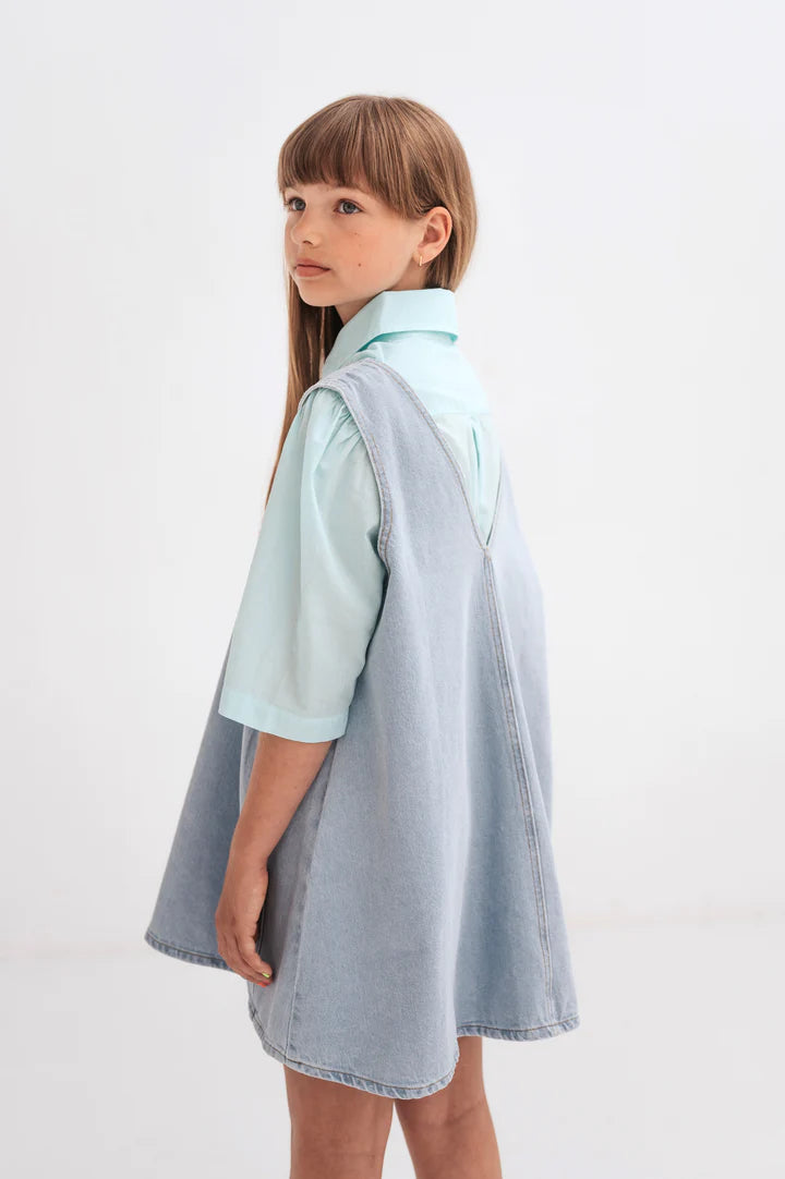 repose ams / Pinafore Dress - Bleached Light Blue