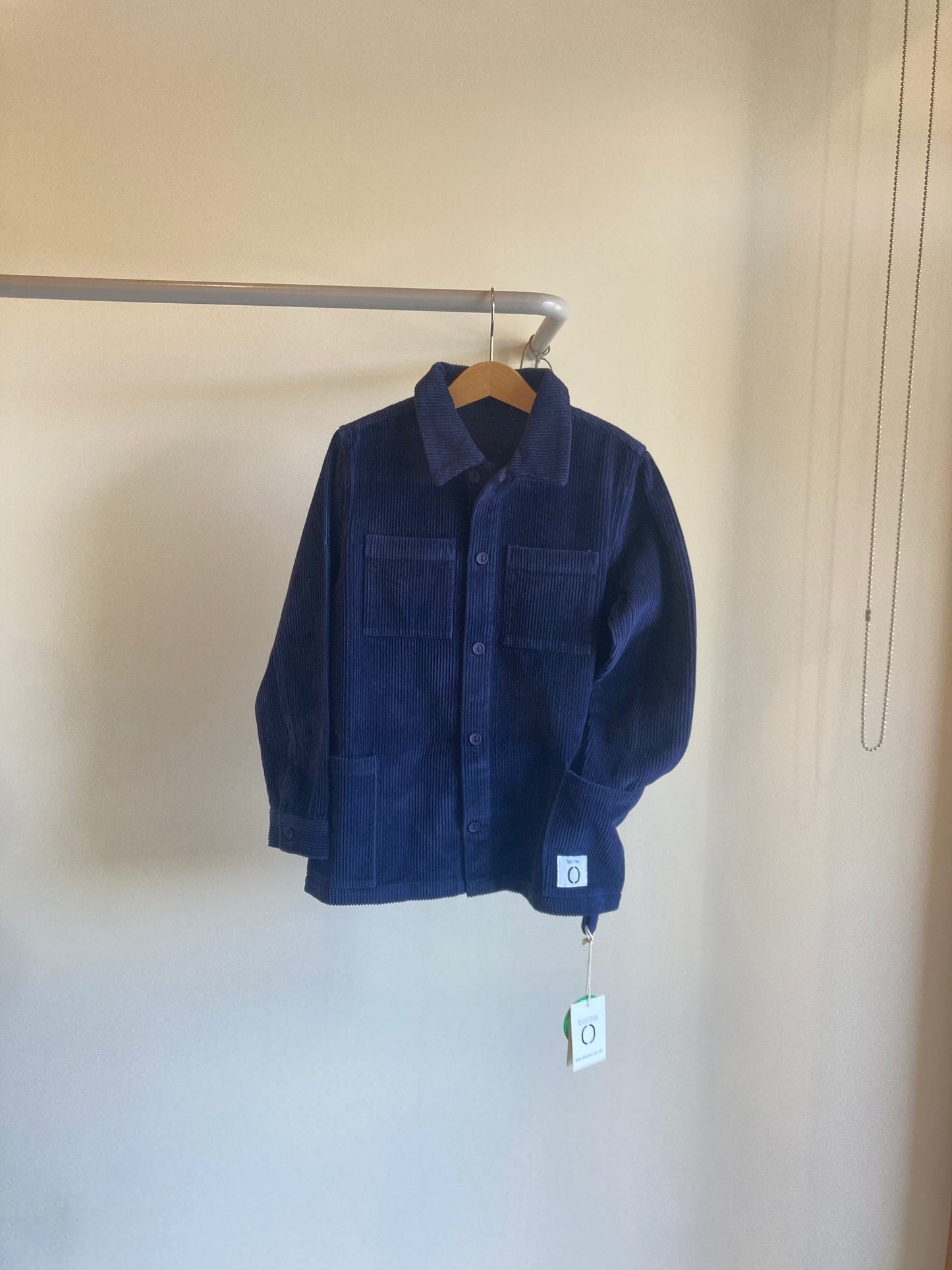 borne / cord overshirt navy blue