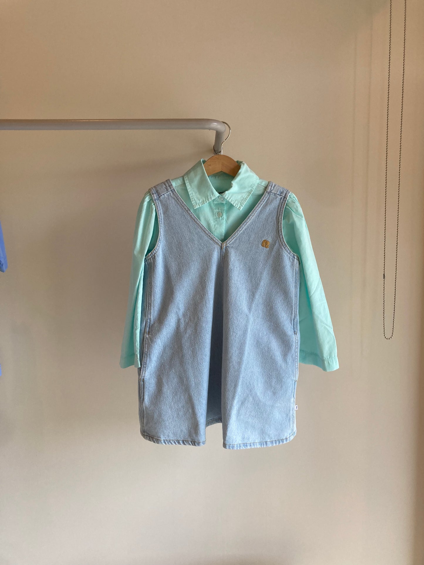 repose ams / Pinafore Dress - Bleached Light Blue
