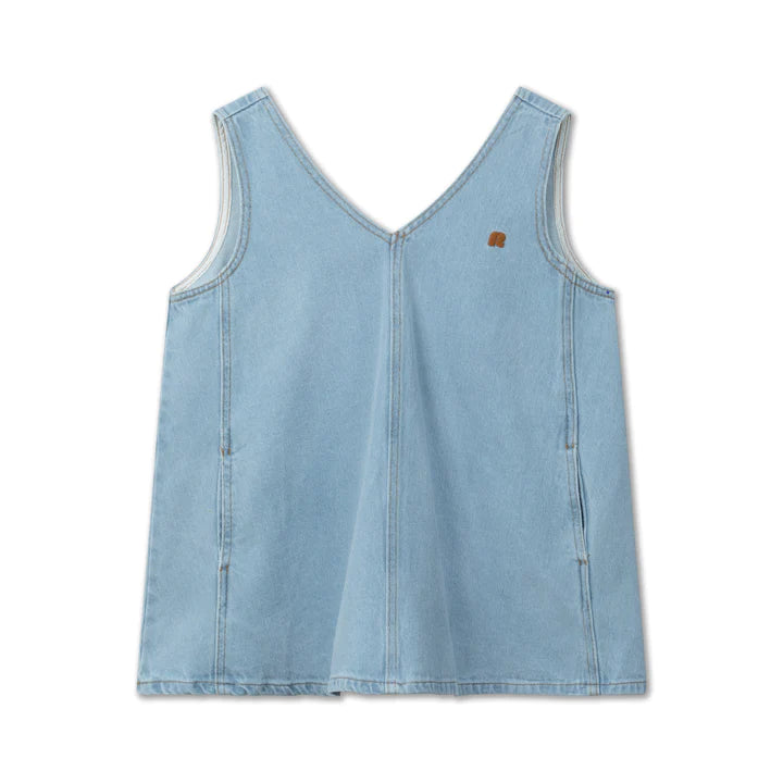 repose ams / Pinafore Dress - Bleached Light Blue