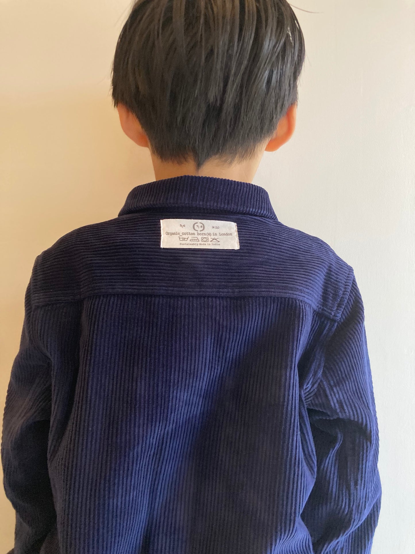 borne / cord overshirt navy blue