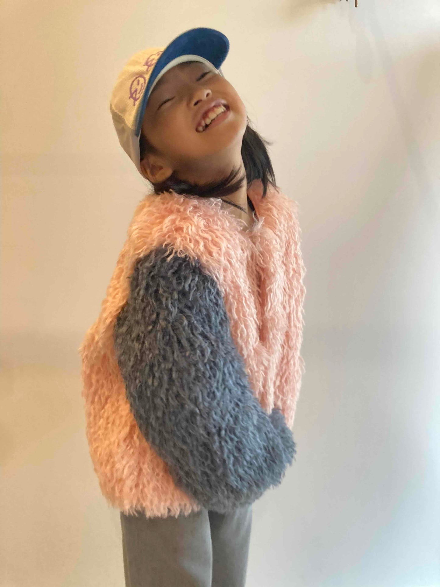 wynken / shaggy box jacket pink / blue last 12y !