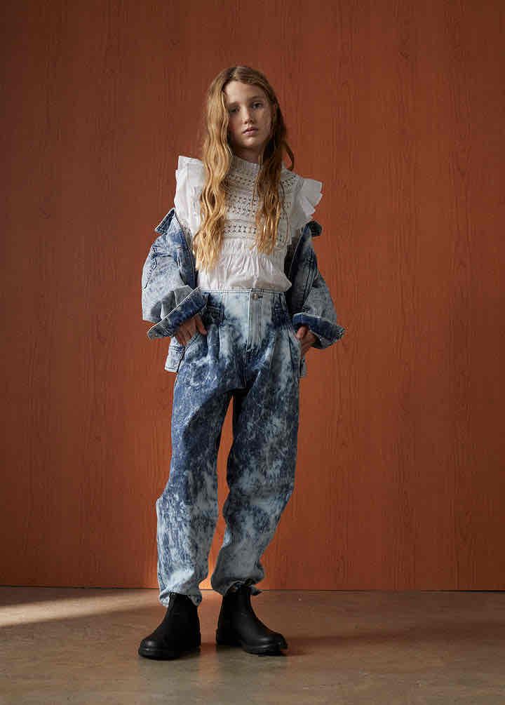 the new society / rene denim pant bleach wash