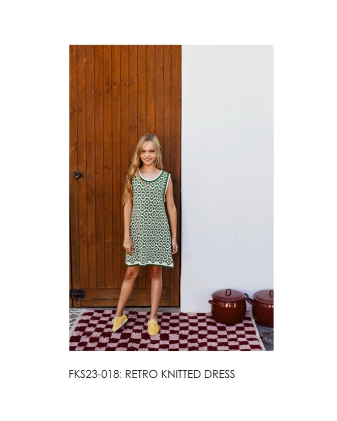 fish&kids / retro knitted dress 8-9y !