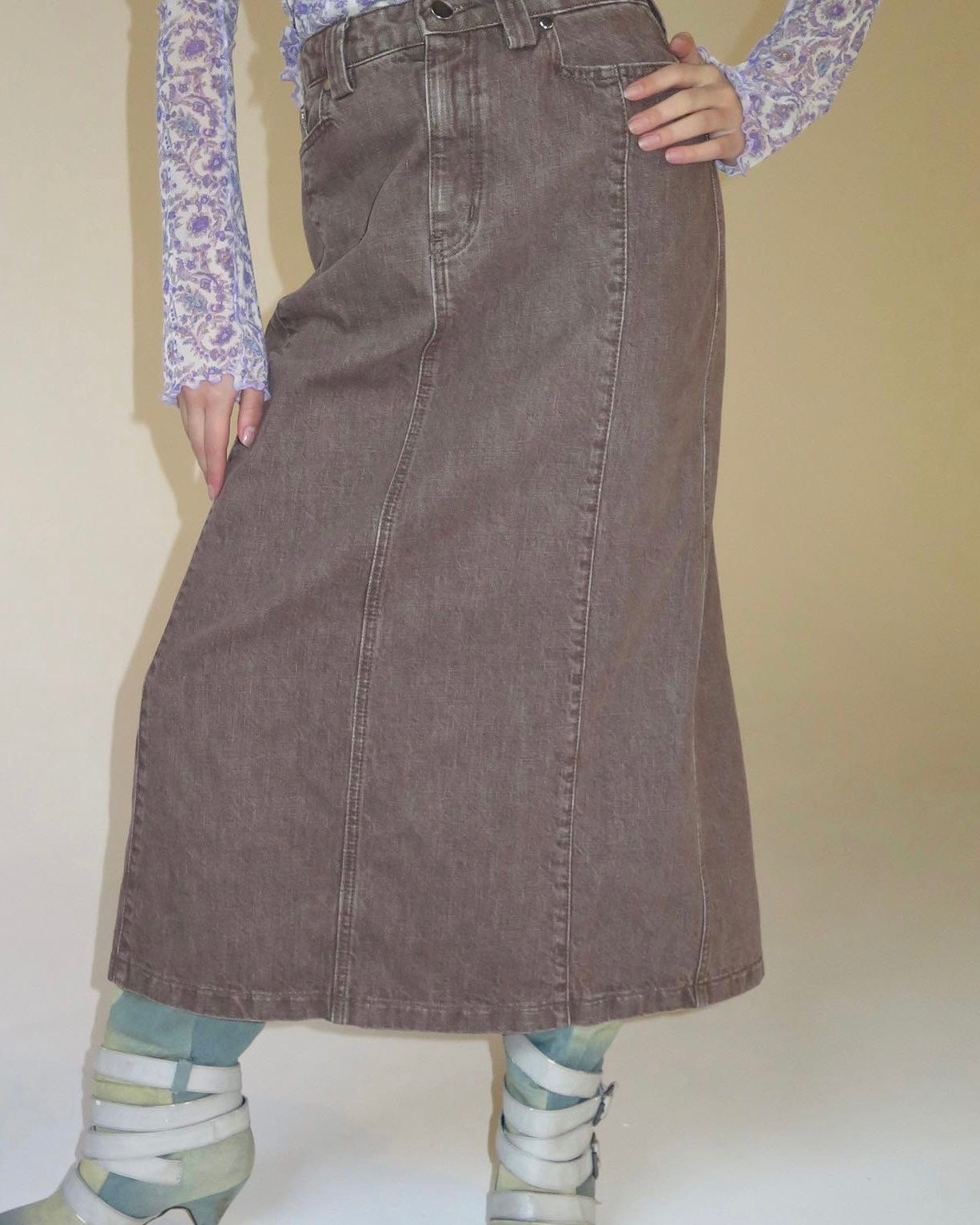 permanent vacation / homage denim skirt