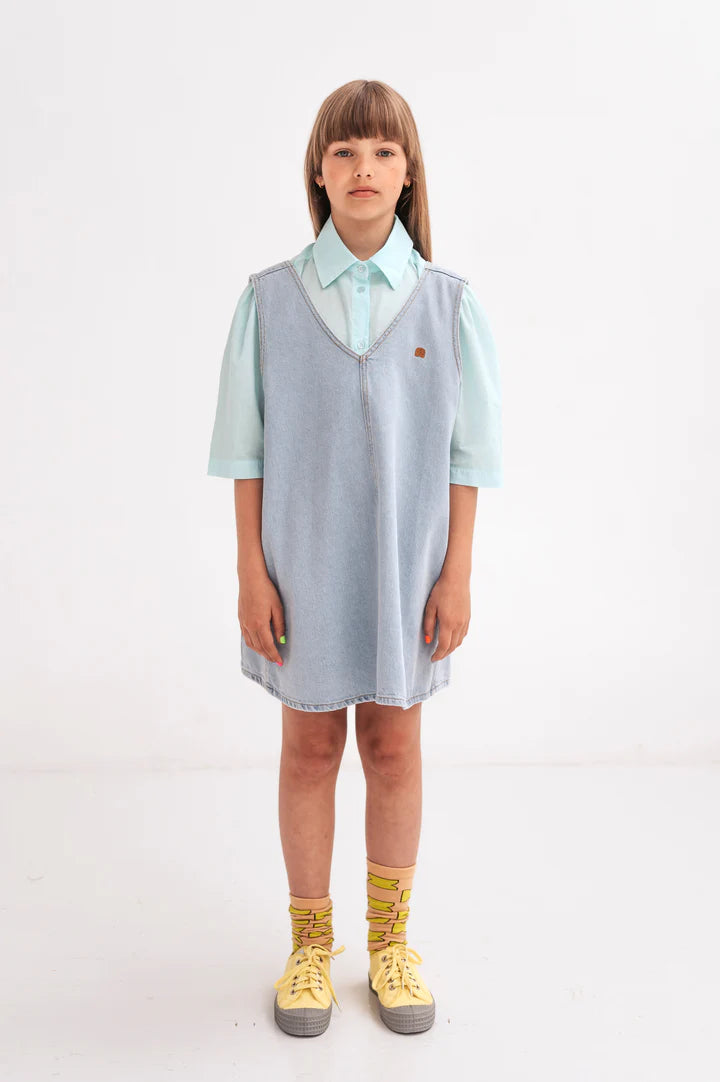 repose ams / Pinafore Dress - Bleached Light Blue